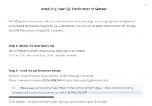 EverSQL sensor install